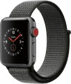Apple - Geek Squad Certified Refurbished Apple Watch Series 3 (GPS + Cellular), 38mm with Dark Olive Sport Loop - Space Gray Aluminum