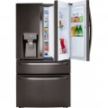 LG - 22.5 Cu. Ft. 4-Door French Door Counter-Depth Refrigerator with Door-in-Door and Craft Ice - PrintProof Black Stainless Steel