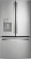 GE - 23.0 Cu. Ft. Side-by-Side Refrigerator with External Ice & Water Dispenser - High Gloss Black