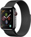Apple - Apple Watch Series 4 (GPS + Cellular), 44mm Space Black Stainless Steel Case with Space Black Milanese Loop - Space Black Stainless Steel