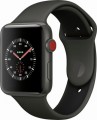 Apple - Geek Squad Certified Refurbished Apple Watch Edition (GPS + Cellular), 42mm with Gray/Black Sport Band - Gray Ceramic