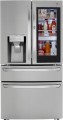 LG - 22.5 Cu. Ft. 4-Door French Door Counter-Depth Refrigerator with InstaView Door-in-Door and Craft Ice - PrintProof Black Stainless Steel