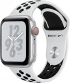 Apple - Apple Watch Nike+ Series 4 (GPS + Cellular), 40mm Silver Aluminum Case with Pure Platinum/Black Nike Sport Band - Silver Aluminum