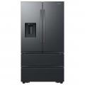 Samsung - Open Box 30 cu. ft. 4-Door French Door Smart Refrigerator with Four Types of Ice - Fingerprint Resistant Matte Black Steel