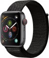 Apple - Apple Watch Series 4 (GPS + Cellular), 44mm Space Gray Aluminum Case with Black Sport Loop - Space Gray Aluminum