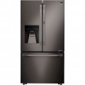 LG - STUDIO 23.5 Cu. Ft. French Door-in-Door Counter-Depth Smart Wi-Fi Enabled Refrigerator - Black stainless steel