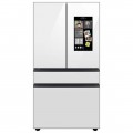 Samsung - BESPOKE 23 cu. ft. 4-Door French Door Counter Depth Smart Refrigerator with Family Hub - White Glass-6553161