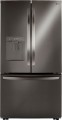 LG - 29 Cu. Ft. 3-Door French Door Smart Refrigerator with Ice Maker and External Water Dispenser - Black stainless steel