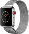 Apple - Geek Squad Certified Refurbished Apple Watch Series 3 (GPS + Cellular), 38mm with Milanese Loop - Stainless Steel