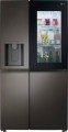LG - 27 Cu. Ft. Side-by-Side Smart Refrigerator with Craft Ice and InstaView - Black stainless steel