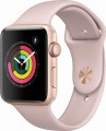 Apple - Geek Squad Certified Refurbished Apple Watch Series 3 (GPS), 42mm Gold Aluminum Case with Pink Sand Sport Band - Gold Aluminum