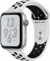 Apple - Apple Watch Nike+ Series 4 (GPS), 44mm Silver Aluminum Case with Pure Platinum/Black Nike Sport Band - Silver Aluminum