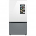 Samsung - 24 cu. ft Bespoke Counter Depth 3-Door French Door Refrigerator with Family Hub - Gray glass-6493504