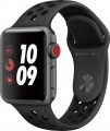 Apple - Geek Squad Certified Refurbished Apple Watch Nike+ Series 3 (GPS + Cellular), 38mm with Anthracite Sport Band - Space Gray Aluminum