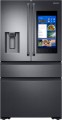 Samsung - Family Hub 22.2 Cu. Ft. 4-Door French Door Counter-Depth Refrigerator - Fingerprint Resistant Black Stainless Steel-5767601