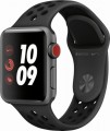 Apple - Apple Watch Nike+ Series 3 (GPS + Cellular), 38mm Space Gray Aluminum Case with Anthracite/Black Nike Sport Band - Space Gray Aluminum