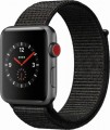 Apple - Apple Watch Series 3 (GPS + Cellular), 38mm Space Gray Aluminum Case with Black Sport Loop - Space Gray Aluminum