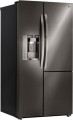 LG - 21.7 Cu. Ft. Side-by-Side Door-in-Door Counter-Depth Smart Wi-Fi Enabled Refrigerator - Black stainless steel