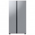 Samsung - Open Box BESPOKE Side-by-Side Smart Refrigerator with Beverage Center - Stainless Steel