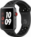 Apple - Apple Watch Nike+ Series 3 (GPS + Cellular), 42mm Space Gray Aluminum Case with Anthracite/Black Nike Sport Band - Space Gray Aluminum