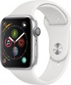 Apple - Apple Watch Series 4 (GPS), 44mm Silver Aluminum Case with White Sport Band - Silver Aluminum