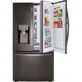 LG - 23.5 Cu. Ft. French Door-in-Door Counter-Depth Refrigerator with Craft Ice - PrintProof Black Stainless Steel
