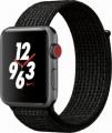 Apple - Geek Squad Certified Refurbished Apple Watch Nike+ Series 3 (GPS + Cellular), 42mm with Black Sport Loop - Space Gray Aluminum