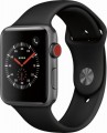 Apple - Apple Watch Series 3 (GPS + Cellular), 42mm Space Gray Aluminum Case with Black Sport Band - Space Gray Aluminum -5979493