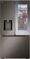 LG - 25.5 Cu. Ft. French Door-in-Door Counter-Depth Smart Refrigerator with Mirror InstaView - Black Stainless Steel-6542567
