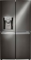 LG - 22.7 Cu. Ft. 4-Door French Door-in-Door Counter-Depth Smart Wi-Fi Enabled Refrigerator - Black stainless steel